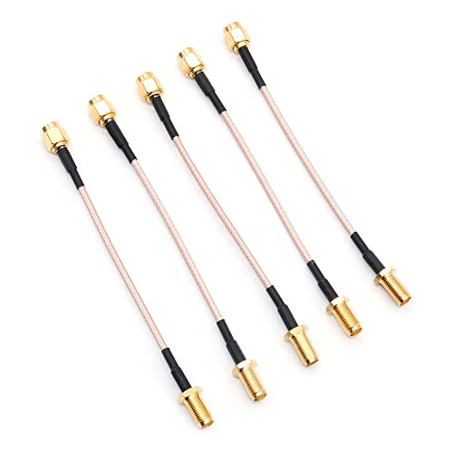 Fasizi 5PCS SMA Kabel RG178 Kabel Koax Stecker WiFi Antenne Verlängerungskabel SMA kit Low Loss FPV Verlängerungskabel - SMA Stecker auf SMA Buchse 10CM von Fasizi