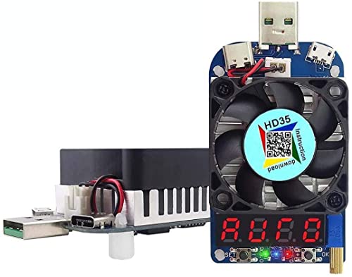 Fasizi Electronic Load Tester USB-Lastwiderstand Modul Trigger QC2.0 QC3.0 35 W 0,25-5 A HD35 USB-Schnittstellenentladung Einstellbarer Konstantstrom Intelligente Temperaturregelung mit Lüfter Fasizi Electronic Load Tester USB-Lastwiderstand Modul Trigger QC2.0 QC3.0 35 W 0,25-5 A HD35 USB-Schnittstellenentladung Einstellbarer Konstantstrom Intelligente Temperaturregelung mit Lüfter von Fasizi
