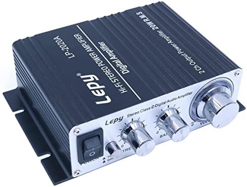 Fasizi LP-2020A Class-D Stereo-HiFi-Digital-Verstärker mit 5-A-Netzteil für Auto-Motorverstärker, Schwarz von Fasizi