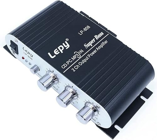 Fasizi LP-808 Tragbarer 12-V-Mini-HiFi-Verstärker mit 3-A-Netzteil für Autotelefon zu Hause - Schwarz Fasizi LP-808 Tragbarer 12-V-Mini-HiFi-Verstärker mit 3-A-Netzteil für Autotelefon zu Hause - Schwarz von Fasizi