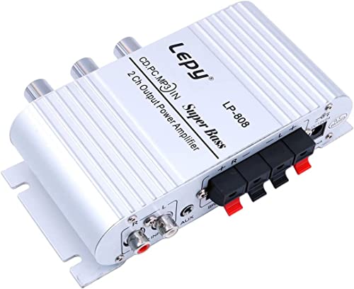 Fasizi LP-808 Tragbarer 12-V-Mini-HiFi-Verstärker mit 3-A-Netzteil für Autotelefon zu Hause - Silber Fasizi LP-808 Tragbarer 12-V-Mini-HiFi-Verstärker mit 3-A-Netzteil für Autotelefon zu Hause - Silber von Fasizi