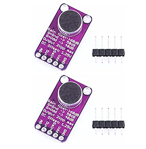 Fasizi MAX9814 Elektret-Mikrofon-Verstärkermodul für Arduino, 2 Stück von Fasizi