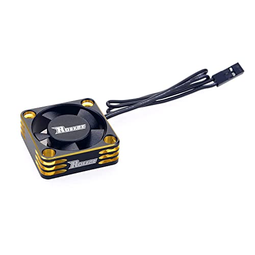 Fasizi Motor Lüfter RC Motor Kühlkörper 28000RPM ESC Lüfter für RC Auto 1/8 1/10 1/12 Skala 540 550 Brushless Motor (Schwarz + Gold) von Fasizi