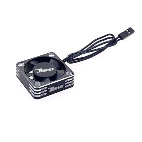 Fasizi Motor Lüfter RC Motor Kühlkörper 28000RPM ESC Lüfter für RC Auto 1/8 1/10 1/12 Skala 540 550 Brushless Motor (Schwarz + Silber) von Fasizi