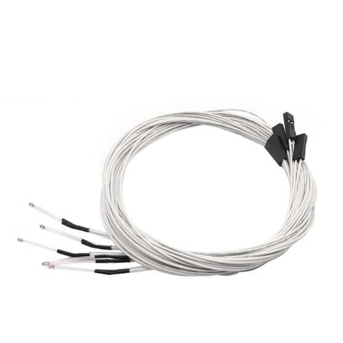 Fasizi NTC 3950 100K Thermistor mit 1 Meter Verkabelung und Buchsen-Stiftkopf für RepRap-3D-Drucker-Extruder, beheiztes Bett, vorverdrahtet oder Hot End, 5 Stück von Fasizi