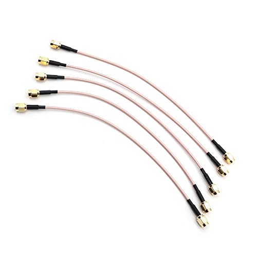 Fasizi RG316 Drahtüberbrückung, SMA-Stecker auf SMA-Stecker, mit Verbindungsleitung, RF-Koaxialkabel, Antennenverlängerung, 5 Stück von Fasizi