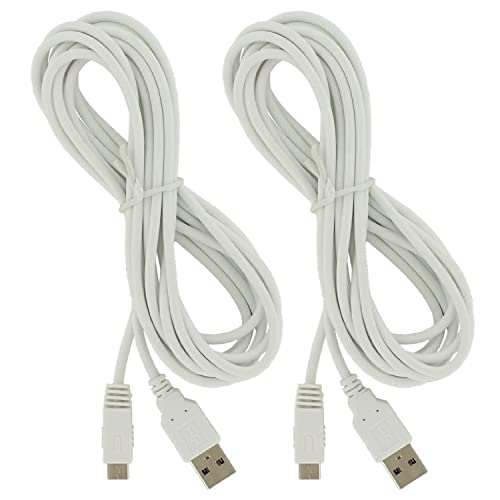 Fasizi USB-Stromkabel für Wii U GamePad (3 Meter) extra lang, Weiß, 2 Stück von Fasizi