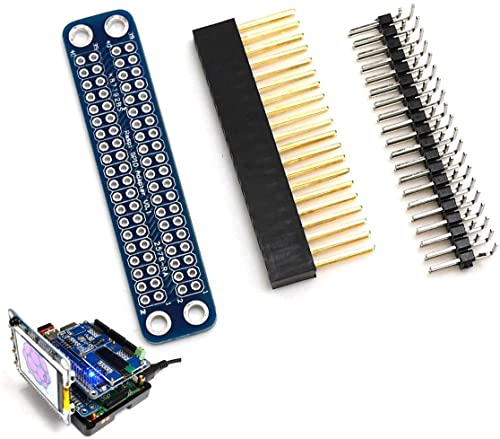 Fasizi Unmontierter Doppel-GPIO-Adapter für Raspberry Pi 3 Modell B, 2 Modell B, A+, B+, Zero Transfer GPIO auf Front von Fasizi