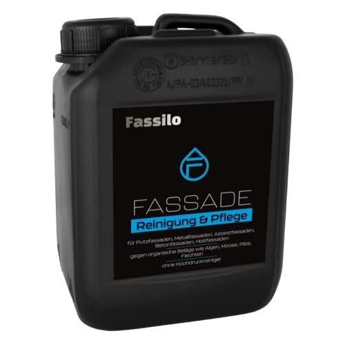 FASSILO Fassadenreiniger - Grünbelagentferner für Putz, Metall, Beton, Holz & Co. - ohne Hochdruckreiniger (2,5 l) von Fassilo Fassadenreinigung. Einfach. Sauber.