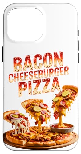 90s Vintage Bacon Cheeseburger Pizza Slice Fast Food Pizzas Hülle für iPhone 16 Pro Max von Fast Food Pizzas Pizza Lover Gifts