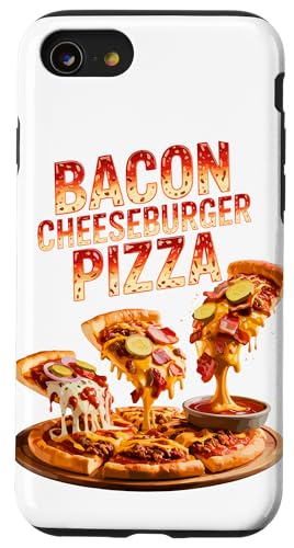 90s Vintage Bacon Cheeseburger Pizza Slice Fast Food Pizzas Hülle für iPhone SE (2020) / 7 / 8 von Fast Food Pizzas Pizza Lover Gifts