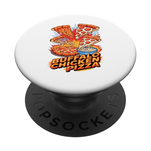 90s Vintage Buffalo Chicken Pizza Slice Fast Food Pizzas PopSockets Klebender PopGrip von Fast Food Pizzas Pizza Lover Gifts