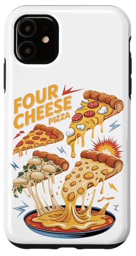 90s Vintage Four Cheese Pizza Slice Fast Food Pizzas Hülle für iPhone 11 von Fast Food Pizzas Pizza Lover Gifts