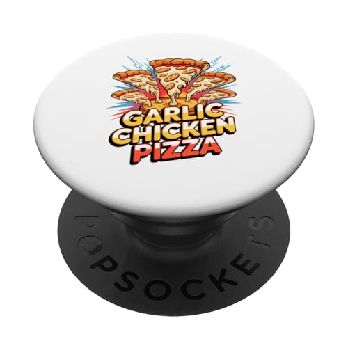 90s Vintage Garlic Chicken Pizza Slice Fast Food Pizzas PopSockets Klebender PopGrip von Fast Food Pizzas Pizza Lover Gifts