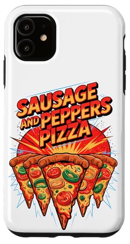 90s Vintage Sausage And Peppers Pizza Slice Fast Food Pizzas Hülle für iPhone 11 von Fast Food Pizzas Pizza Lover Gifts