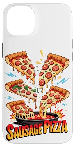 90s Vintage Sausage Pizza Slice Fast Food Pizzas Hülle für iPhone 14 Plus von Fast Food Pizzas Pizza Lover Gifts