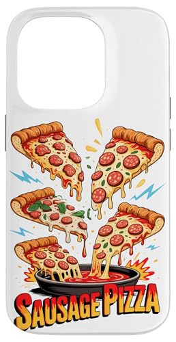 90s Vintage Sausage Pizza Slice Fast Food Pizzas Hülle für iPhone 14 Pro von Fast Food Pizzas Pizza Lover Gifts
