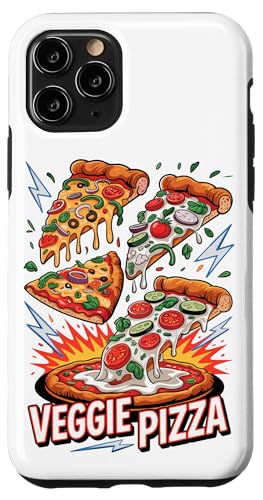 90s Vintage Veggie Pizza Slice Fast Food Pizzas Hülle für iPhone 11 Pro von Fast Food Pizzas Pizza Lover Gifts