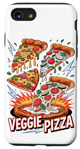 90s Vintage Veggie Pizza Slice Fast Food Pizzas Hülle für iPhone SE (2020) / 7 / 8 von Fast Food Pizzas Pizza Lover Gifts