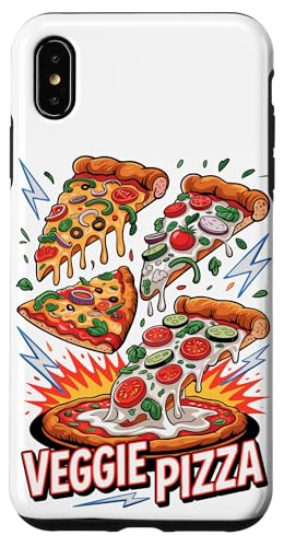 90s Vintage Veggie Pizza Slice Fast Food Pizzas Hülle für iPhone XS Max von Fast Food Pizzas Pizza Lover Gifts