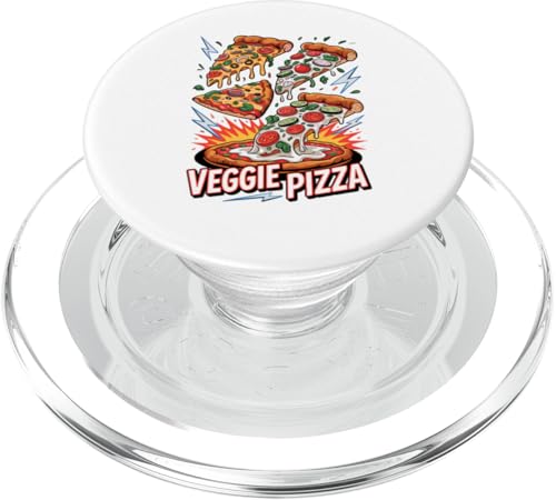 90s Vintage Veggie Pizza Slice Fast Food Pizzas PopSockets PopGrip für MagSafe von Fast Food Pizzas Pizza Lover Gifts
