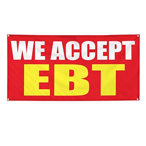 Vinyl-Banner, verschiedene Größen, Aufschrift "We Accept Ebt Promotion", Business B, Business, Outdoor, wetterfest, industrielle Hofschilder, rot, 4 Ösen, 30,5 x 76,2 cm Vinyl-Banner, verschiedene Größen, Aufschrift "We Accept Ebt Promotion", Business B, Business, Outdoor, wetterfest, industrielle Hofschilder, rot, 4 Ösen, 30,5 x 76,2 cm von Fastasticdeals
