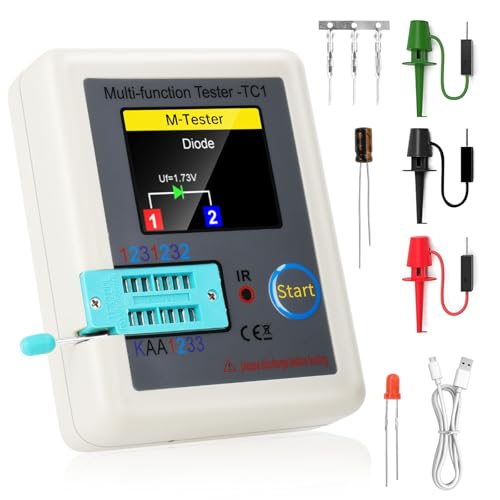 Fastsaw LCR-TC1 Transistormessgerät, 1,8-Zoll-Farbdisplay, wiederaufladbares Multifunktions-Transistormessgerät für Dioden-Trioden-Kondensator-Widerstands-Transistor-ESR-LCR-PNP-NPN-MOSFET Fastsaw LCR-TC1 Transistormessgerät, 1,8-Zoll-Farbdisplay, wiederaufladbares Multifunktions-Transistormessgerät für Dioden-Trioden-Kondensator-Widerstands-Transistor-ESR-LCR-PNP-NPN-MOSFET von Fastsaw