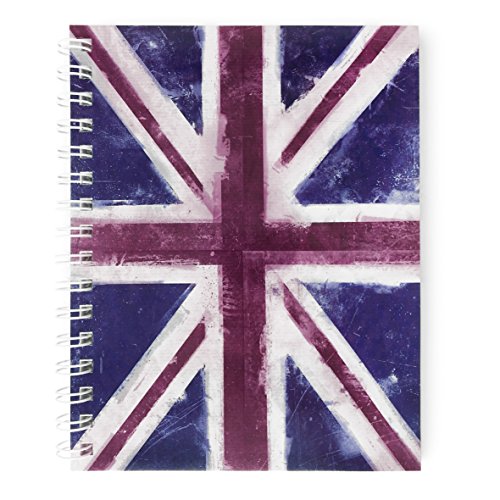 Monster Stationery Notizbuch, A5, liniert, 160 perforierte Seiten, 80 g/m², hergestellt in Großbritannien, Distressed Flag Series – Union Jack von Fat Belly Fish