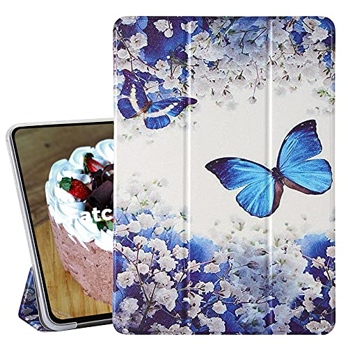 FatcatChoice Schutzhülle für Lenovo Tab M10 TB-X605F/TB-X505, PU-Leder, Flip-Case, Standfunktion, leicht, Tablet Cover [automatischer Schlaf/Wecker] (Schmetterling B) von FatcatChoice