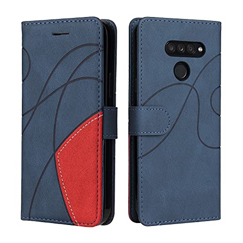 Fatcatparadise Kompatibel mit LG K50S Hülle, Leder PU Brieftasche Handyhülle Flip Case Silikon Bumper Schutzhülle Klapphülle. Lederhülle mit Kartenfächern und Standfunktion (Blau) von Fatcatparadise