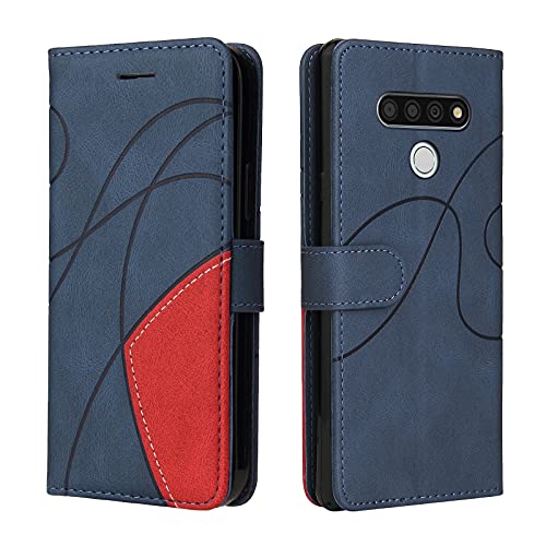 Fatcatparadise Kompatibel mit LG Stylo 6 Hülle, Leder PU Brieftasche Handyhülle Flip Case Silikon Bumper Schutzhülle Klapphülle. Lederhülle mit Kartenfächern und Standfunktion (Blau) von Fatcatparadise