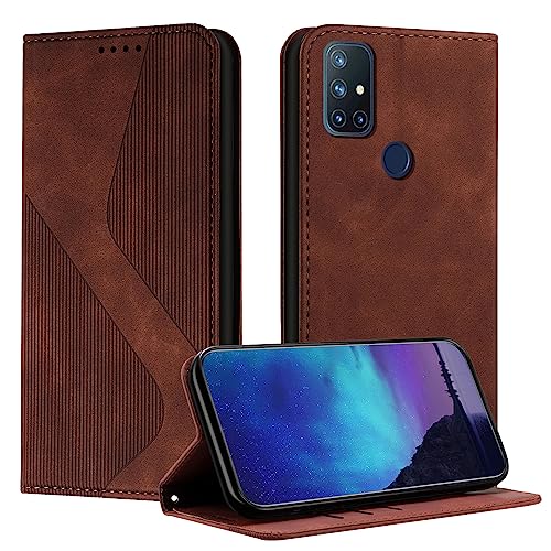 Fatcatparadise Kompatibel mit OnePlus Nord N10 5G Hülle, Handyhülle für OnePlus Nord N10 5G Hülle PU Leder Flip Klappbare Wallet Magnet Case Handytasche Klapphülle Schutzhülle Tasche Hülle (Braun) Fatcatparadise Kompatibel mit OnePlus Nord N10 5G Hülle, Handyhülle für OnePlus Nord N10 5G Hülle PU Leder Flip Klappbare Wallet Magnet Case Handytasche Klapphülle Schutzhülle Tasche Hülle (Braun) von Fatcatparadise