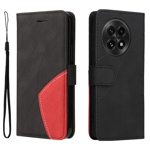 Fatcatparadise Kompatibel mit Oneplus 13,Leder PU Brieftasche Handyhülle Flip Case Silikon Bumper Schutzhülle Klapphülle.Lederhülle mit Kartenfächern/Standfunktion(Schwarz) von Fatcatparadise