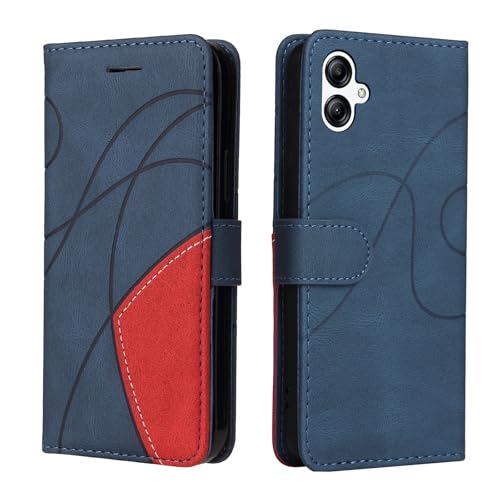 Fatcatparadise Kompatibel mit Samsung Galaxy A05,Leder PU Brieftasche Handyhülle Flip Case Silikon Bumper Schutzhülle Klapphülle.Lederhülle mit Kartenfächern/Standfunktion(Blau) von Fatcatparadise