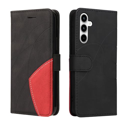 Fatcatparadise Kompatibel mit Samsung Galaxy A35 5G,Leder PU Brieftasche Handyhülle Flip Case Silikon Bumper Schutzhülle Klapphülle.Lederhülle mit Kartenfächern/Standfunktion(Schwarz) von Fatcatparadise