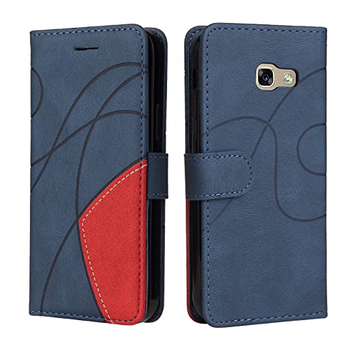 Fatcatparadise Kompatibel mit Samsung Galaxy A5 2017 / A520 Hülle, Leder PU Brieftasche Handyhülle Flip Case Silikon Bumper Schutzhülle Klapphülle. Lederhülle mit Kartenfächern/Standfunktion (Blau) von Fatcatparadise