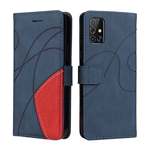 Fatcatparadise Kompatibel mit Samsung Galaxy A71 4G Hülle, Leder PU Brieftasche Handyhülle Flip Case Silikon Bumper Schutzhülle Klapphülle. Lederhülle mit Kartenfächern und Standfunktion (Blau) von Fatcatparadise