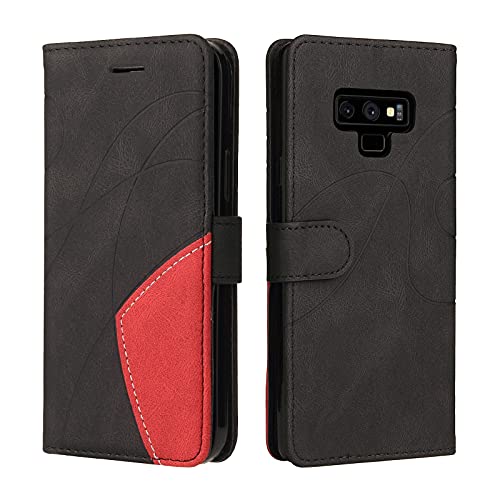 Fatcatparadise Kompatibel mit Samsung Galaxy Note 9 Hülle, Leder PU Brieftasche Handyhülle Flip Case Silikon Bumper Schutzhülle Klapphülle. Lederhülle mit Kartenfächern und Standfunktion (Schwarz) von Fatcatparadise