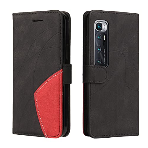Fatcatparadise Kompatibel mit Xiaomi Mi 10 Ultra Hülle, Leder PU Brieftasche Handyhülle Flip Case Silikon Bumper Schutzhülle. Lederhülle mit Kartenfächern/Standfunktion (Schwarz) von Fatcatparadise
