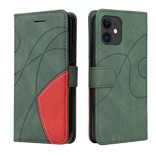 Fatcatparadise Kompatibel mit iPhone 11 Hülle (6,1 Zoll), Leder PU Brieftasche Handyhülle Flip Case Silikon Bumper Schutzhülle Klapphülle. Lederhülle mit Kartenfächern und Standfunktion (Grün) von Fatcatparadise