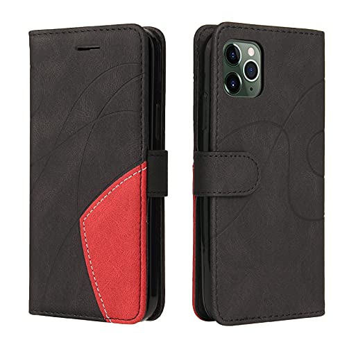 Fatcatparadise Kompatibel mit iPhone 11 Pro Hülle (5,8 Zoll), Leder PU Brieftasche Handyhülle Flip Case Silikon Bumper Schutzhülle Klapphülle. Lederhülle mit Kartenfächern und Standfunktion (Schwarz) von Fatcatparadise