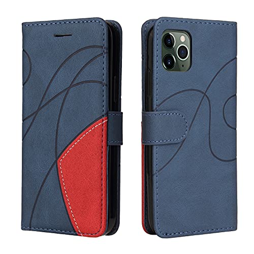 Fatcatparadise Kompatibel mit iPhone 11 Pro Hülle (5,8 Zoll), Leder PU Brieftasche Handyhülle Flip Case Silikon Bumper Schutzhülle Klapphülle. Lederhülle mit Kartenfächern und Standfunktion (Blau) von Fatcatparadise