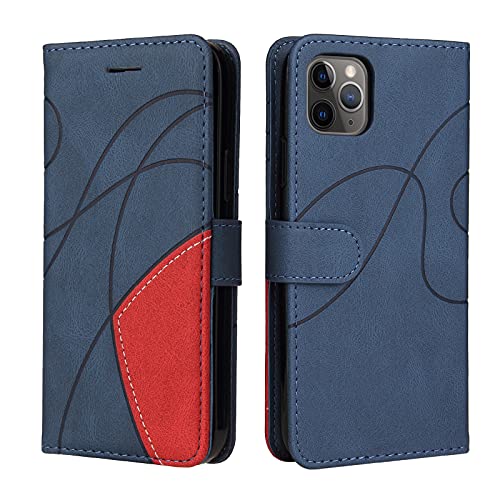 Fatcatparadise Kompatibel mit iPhone 11 Pro Max Hülle (6,5 Zoll), Leder PU Brieftasche Handyhülle Flip Case Silikon Bumper Schutzhülle Klapphülle. Lederhülle mit Kartenfächern/Standfunktion (Blau) von Fatcatparadise