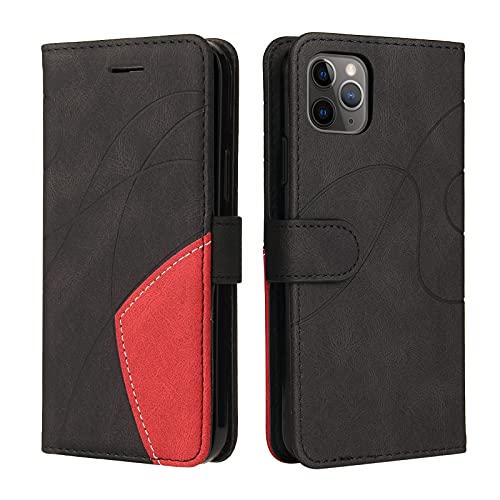 Fatcatparadise Kompatibel mit iPhone 11 Pro Max Hülle (6,5 Zoll), Leder PU Brieftasche Handyhülle Flip Case Silikon Bumper Schutzhülle Klapphülle. Lederhülle mit Kartenfächern/Standfunktion (Schwarz) von Fatcatparadise