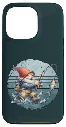 Funny Fishing Gnome Grandpa Graphic For Men On Retro Sunset Hülle für iPhone 13 Pro von Fathers Day Fishing Gifts For Dad Fisherman Gnome
