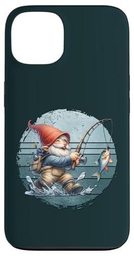 Funny Fishing Gnome Grandpa Graphic For Men On Retro Sunset Hülle für iPhone 13 von Fathers Day Fishing Gifts For Dad Fisherman Gnome