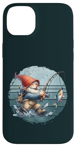 Funny Fishing Gnome Grandpa Graphic For Men On Retro Sunset Hülle für iPhone 14 Plus von Fathers Day Fishing Gifts For Dad Fisherman Gnome