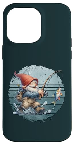Funny Fishing Gnome Grandpa Graphic For Men On Retro Sunset Hülle für iPhone 14 Pro Max von Fathers Day Fishing Gifts For Dad Fisherman Gnome