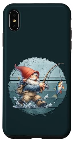 Funny Fishing Gnome Grandpa Graphic For Men On Retro Sunset Hülle für iPhone XS Max von Fathers Day Fishing Gifts For Dad Fisherman Gnome