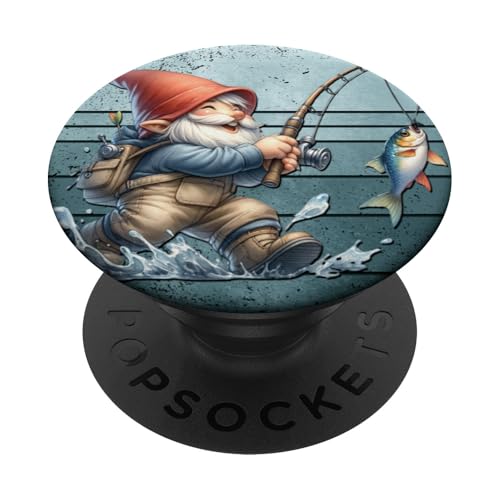 Funny Fishing Gnome Grandpa Graphic For Men On Retro Sunset PopSockets Klebender PopGrip Funny Fishing Gnome Grandpa Graphic For Men On Retro Sunset PopSockets Klebender PopGrip von Fathers Day Fishing Gifts For Dad Fisherman Gnome